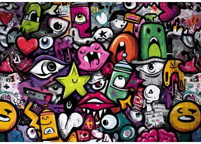 Фототапет Графити колаж – смел стил, цвят и градска енергия